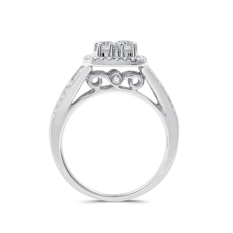 Nova Star® 1ctw. Lab Grown Diamond Cushion Cluster Bridal Ring