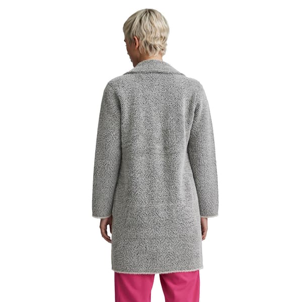 Plus Size NVLT Notch Collar Single Breasted Coatigan- Herringbone