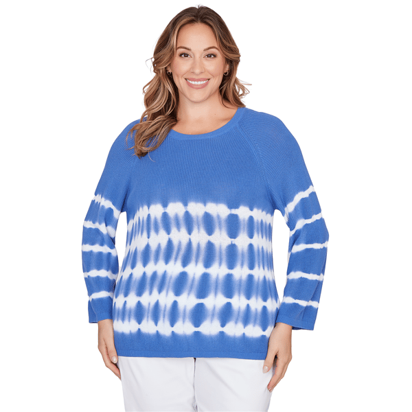 Women''s Ruby Rd. Set Sail Tie Dye Cotton Raglan Sweater - image 