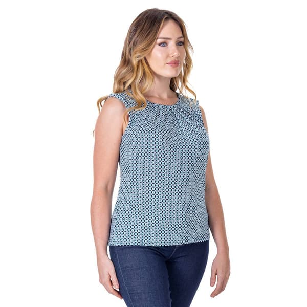 Womens 24/7 Comfort Apparel Medallion Sleeveless Blouse