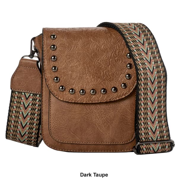 Sam & Hadley Guitar Strap Embossed Studded Crossbody