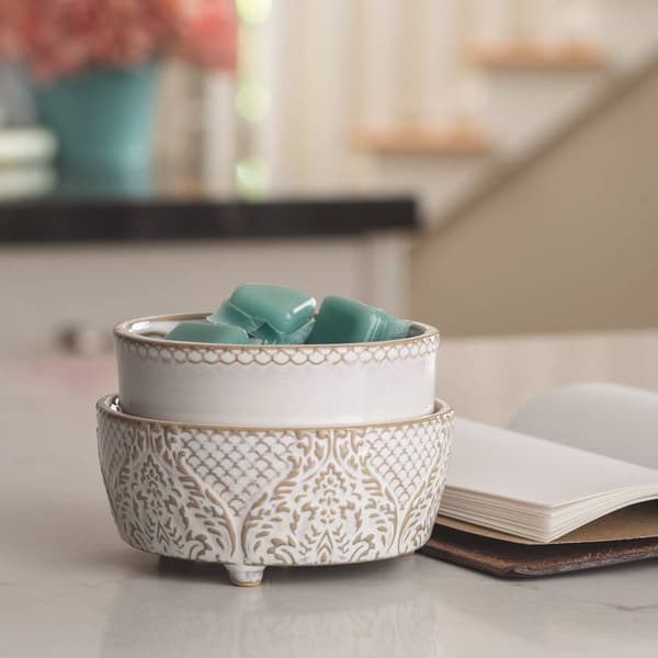 Candle Warmers Etc. Vintage White 2-in-1 Wax Warmer