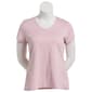 Womens Calvin Klein Performance Carbon Peach Solid V-Neck Tee - image 1