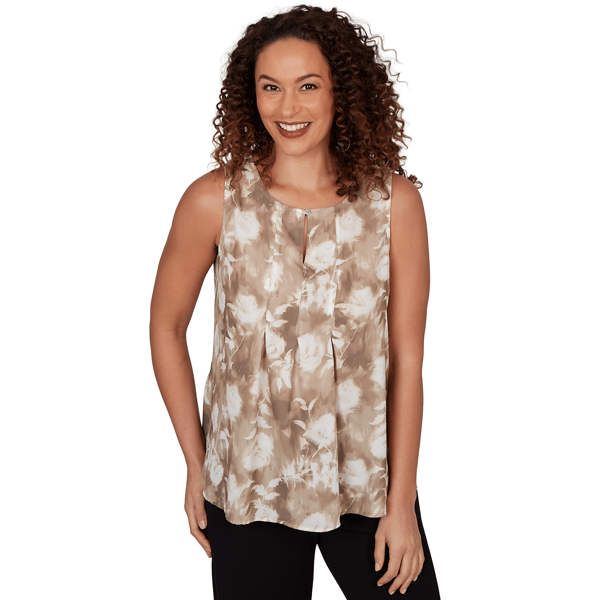 Womens Emaline Verde Grove II Sleeveless Keyhole Neck Blouse - image 