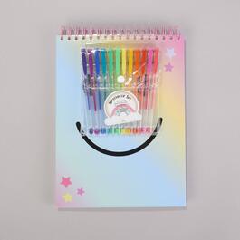 Girls Votum Ombre Smiley Sketchbook Set w/ Pens & Stickers
