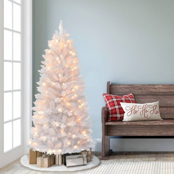 Puleo International 5ft. Pre-Lit Artificial Pine Christmas Tree