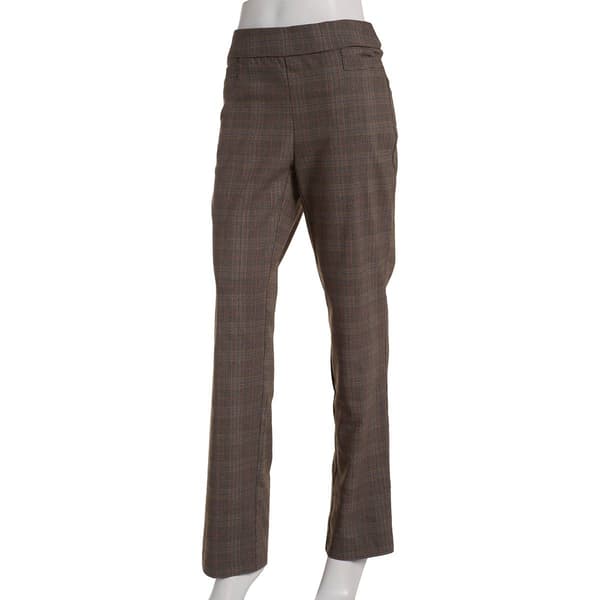 Womens Briggs Plaid Millennium Short Length Pants-Brown/Multi - image 