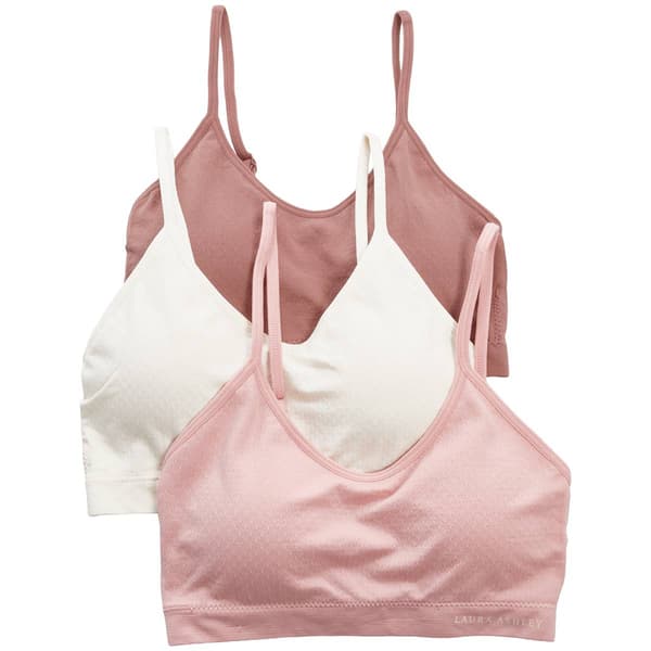 Womens Laura Ashley(R) Seamless Swiss Dot Bralettes - LS6802-3PKS