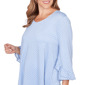 Plus Size Ruby Rd. California Dreaming Ruffle Sleeve Dot Blouse - image 5