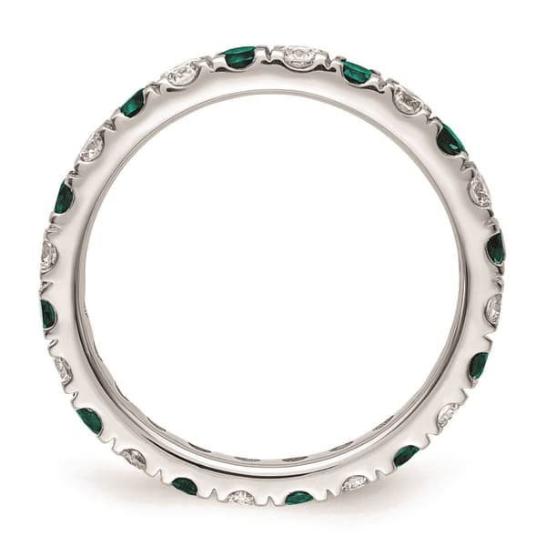 Pure Fire 14kt. White Gold Lab Created Alexandrite Eternity Band