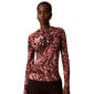 Womens Calvin Klein Long Sleeve Twist Neck Blurred Animal Print - image 1