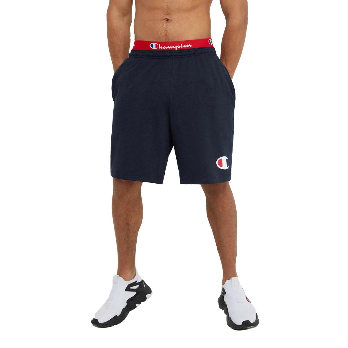 Mens Champion Screened Logo Jersey Knit Active Shorts