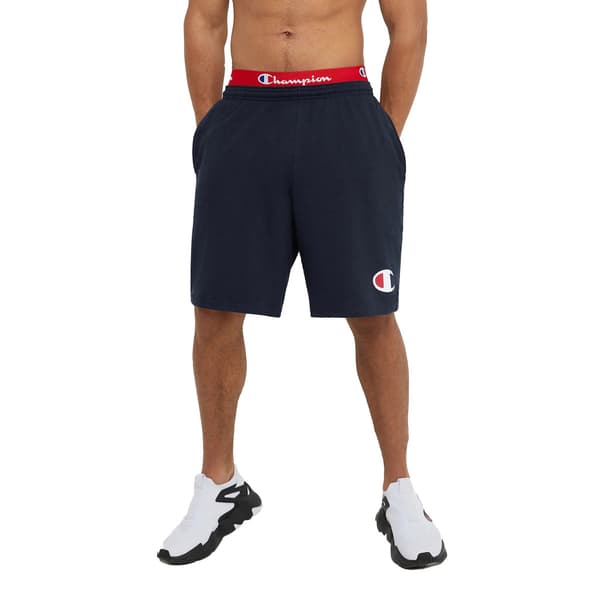 Mens Champion Screened Logo Jersey Knit Active Shorts
