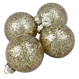 Northlight Seasonal 4pc. Gold Seed Texture Glass Ornaments