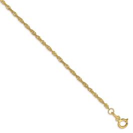 Gold Classics&#40;tm&#41; 10kt. 10in. Singapore Chain Anklet Bracelet