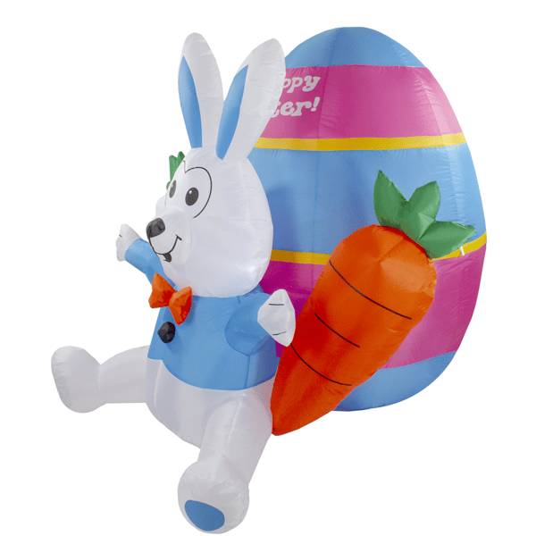 Northlight Inflatable LED Easter Bunny with Carrots Outdoor Décor