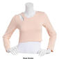 Juniors Poof! Long Sleeve Seamless Rib Shoulder Cut Out Crew Top - image 3
