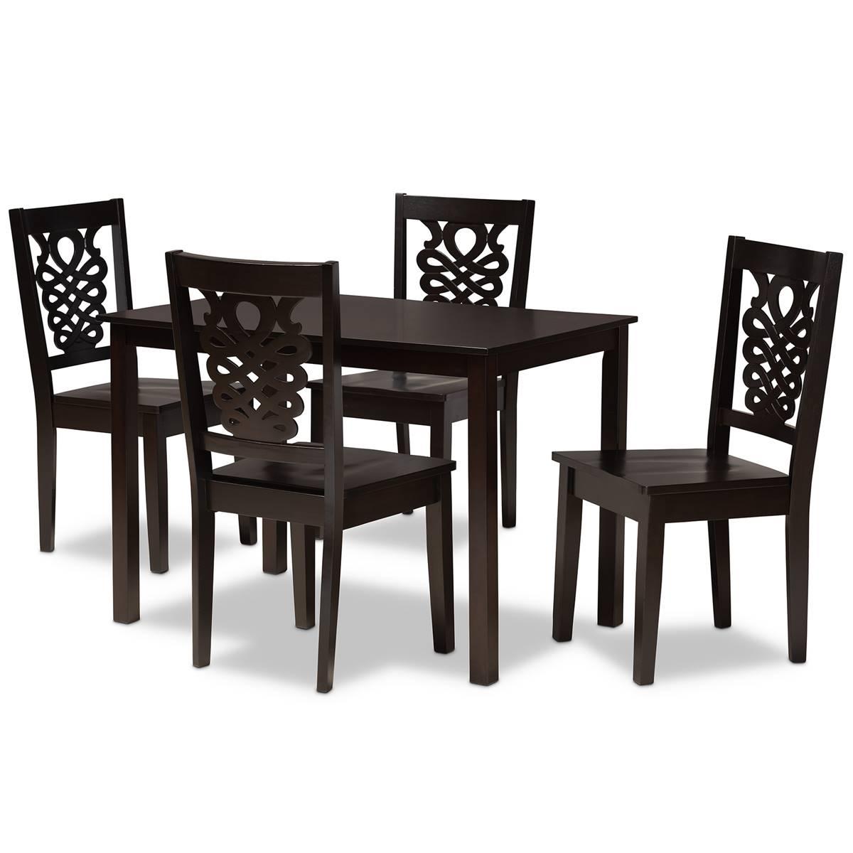 Baxton Studio Luisa Dark Brown Finished Wood 5pc. Dining Set,Specials : American Fashion Style Bags On Sale