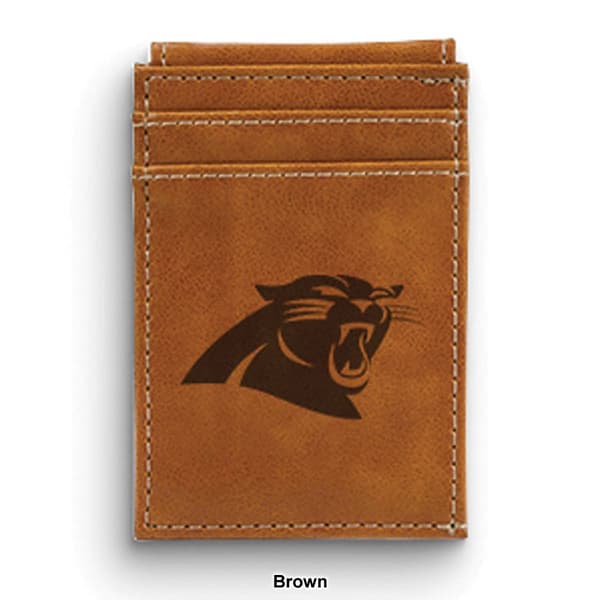 Mens NFL Carolina Panthers Faux Leather Front Pocket Wallet