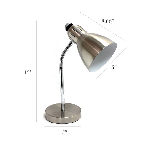 Simple Designs Semi-Flexible Brushed Nickel Desk Lamp