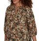 Womens Emaline La Vita Costiera 3/4 Sleeve Abstract Floral Blouse - image 5