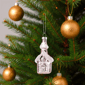 Northlight Snow Covered Pink Church Glass Christmas Ornament - image 3