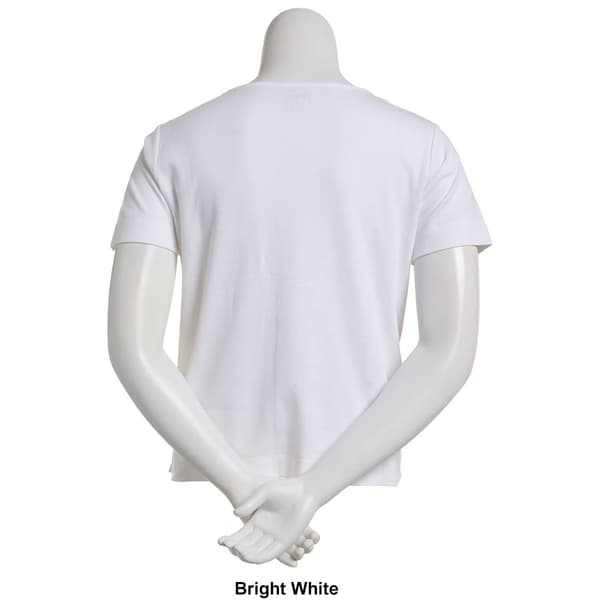 Plus Size Hasting & Smith Short Sleeve Solid Button Front Tee