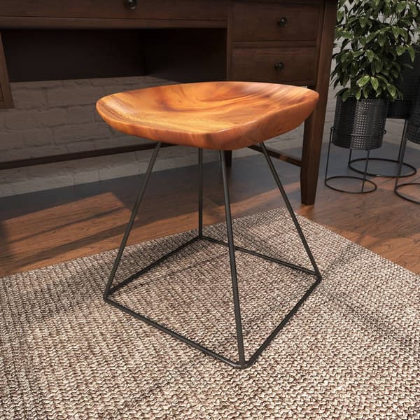 9th & Pike® Rustic Brown Metal Ottoman