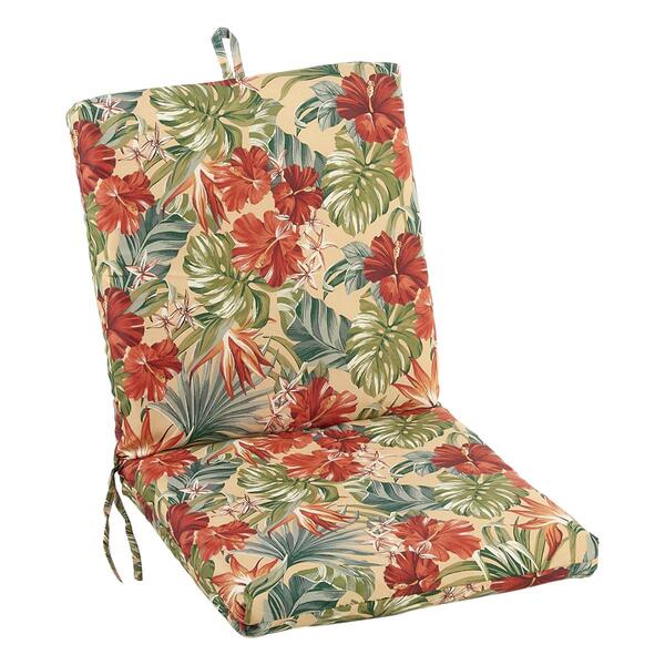 Jordan Manufacturing French Edge Chair Pad - Beige/Rust Floral - image 