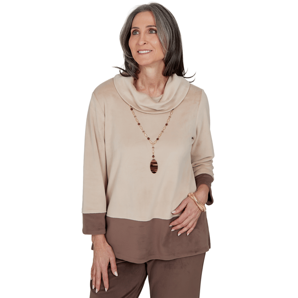 Womens Alfred Dunner Luxe Be A Lady Color Block Blouse - image 