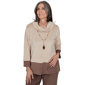 Womens Alfred Dunner Luxe Be A Lady Color Block Blouse - image 1
