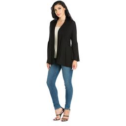 Womens 24/7 Comfort Apparel Bell Sleeve Blared Cardigan