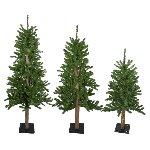 Northlight Slim Alpine Artificial Christmas Trees - Set of 3 - image 