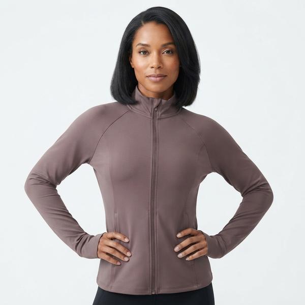 Womens Bally Fashion Essential Yoga Active Jacket with Thumbholes - image 