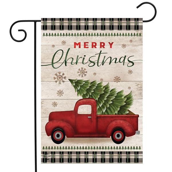 Briarwood Lane Christmas Pick Up Truck Holiday Garden Flag - image 