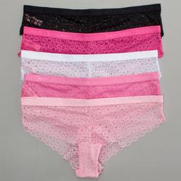Womens Juicy Couture 5Pk Heart Lace Hipster Panties -JC2684-5PKC