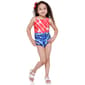 Girls (7-16) Breaking Waves Patriotic Tie Dye One Piece Swimsuit - image 1