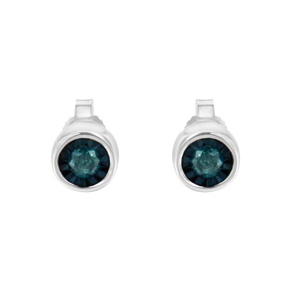 Radiant Rainbow&#8482; Sterling Silver 1/5ctw. Blue Earrings