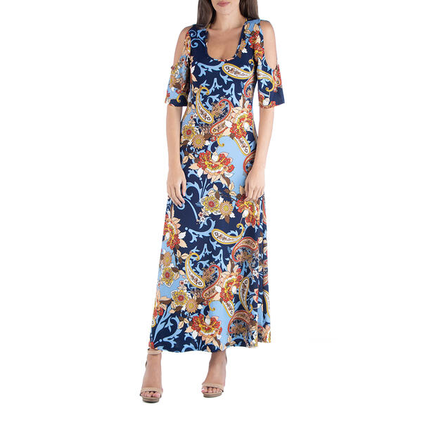 Womens 24/7 Comfort Apparel Paisley Scoop Neck Maxi Dress - image 