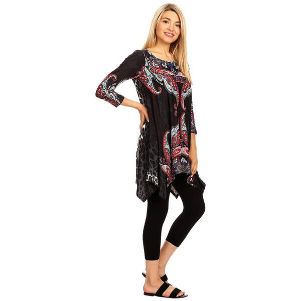 Womens White Mark Paisley & Leopard Print Marlene Tunic - image 