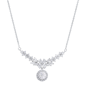 Saffron 3ctw. Moissanite Diamond Floral Drop Necklace - image 1