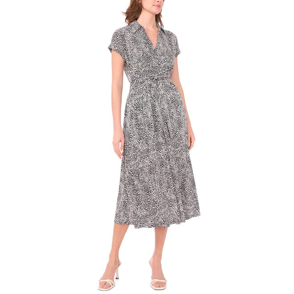Womens MSK Short Sleeve Print Ity Midi Dress - image 