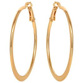 Jessica Simpson Yellow Gold Flat Omega Hoop Earrings