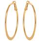 Jessica Simpson Yellow Gold Flat Omega Hoop Earrings - image 2