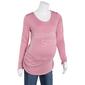 Womens Due Time Long Sleeve Arriving Soon Maternity Tee - Pink - image 1