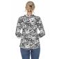 Womens White Mark Pleated Long Sleeve Floral Blouse - image 2
