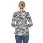 Womens White Mark Pleated Long Sleeve Floral Blouse - image 2