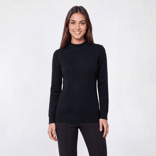 Petite Napa Valley Long Sleeve Solid Mock Neck Sweater