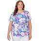 Plus Size Alfred Dunner Key Items Short Sleeve Floral Knit Tee - image 1