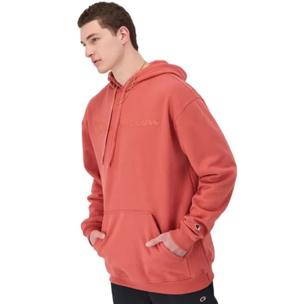 Mens Champion&#174; Powerblend Graphic Hoodie - Picante Pink